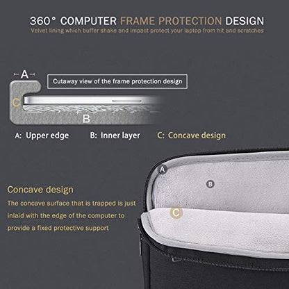 Voova 13 13.6 Inch Laptop Sleeve Case Compatible with MacBook Air 13 M1/M2/M3/M4 2020-2025, MacBook Pro 13/14, IPad Air/Pro 13, Waterproof Slim Computer Bag Cover with Handle, Black - color: Black, size: 12.6-13.6 Inch