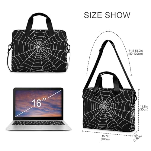 Goth Spider Web Laptop Case 15.6 inch Computer Bag | Waterproof Laptop Briefcase Laptop Bag for Women & Men - color: Goth Spider Web