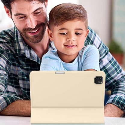 ZryXal iPad Pro 11 Inch Case (M5) 2025/ (M4) 2024 (Model: A2836/A2837/A3006), Trifold Stand Smart Cover with Pencil Holder and Soft TPU Back, Auto Wake/Sleep (Champagne Gold) - color: Champagne Gold
