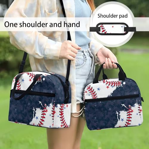 Baseball 3PCS Kids School Backpack for Boys Girls, 3 in 1 Set Student Teens School Bag 17 Inch Bookbag with Lunch Bag Pencil Case - color: Baseball
