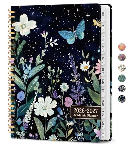 Planner 2026-2027, Academic Year Monthly and Weekly Calendar Planner, Jul 2026 - Jun 2027, Hardcover Teacher Student Planning Agenda book with Tabs, Perfect for School Office Supplies, 6.3" x 8.5" - Celestial - color: E-Celestial, size: (6.3"x8.5")a5