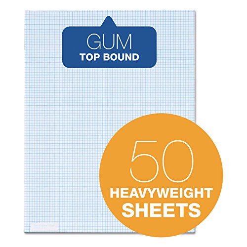 TOPS Quadrille Pad, Gum-Top, 8-1/2 x 11 Inches, Quad Rule , White Paper, 50 Sheets per Pad (33081)