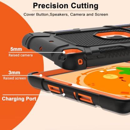 iPad 6th Generation Cases, iPad 5th Generation Case, iPad 9.7 Case, iPad Air 2 Case, Hybrid Shockproof Rugged Drop Protection Case Built with Kickstand for iPad 9.7 inch (Black+Orange) - color: Black+Orange
