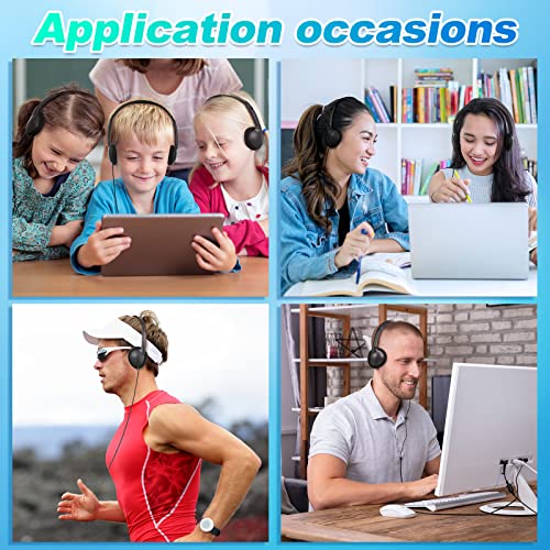 Hoteam 100 Pack Headphones for Classroom Bulk Students Adjustable Headphones Wired Pack Black Over the Head Earphones with 3.5 mm Plug for School Library Museums Charity Donate(Black) - color: Black, style: Classic