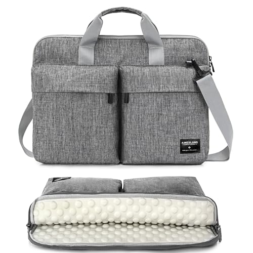 KINGSLONG Slim 17.3 inch Laptop Bag Sleeve Carrying Case with Shoulder Strap, Notebook Ultrabooks Computer Handbag Cover for Men Women Fit for Acer Asus Lenovo HP Toshiba Grey - color: Grey, size: 17 - 17.3 Inch