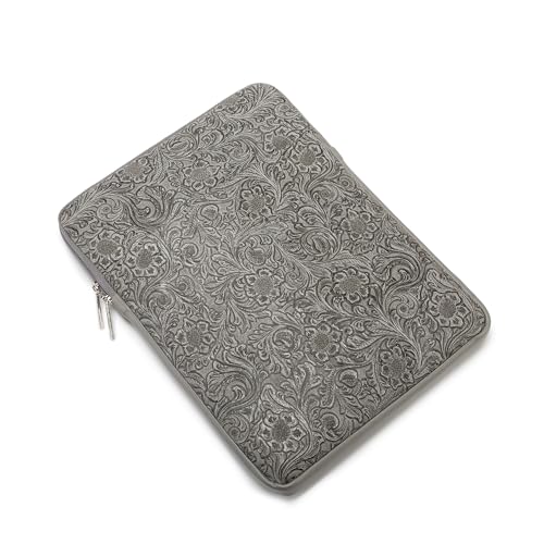 Kinmac 360° Protective Vertical Laptop Sleeve Case Cover Bag (Paisley Grey PU, 12.5 inch-13.3 inch) - color: Paisley Grey PU, size: 12.5 inch-13.3 inch