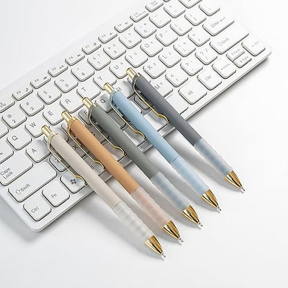 Linbsunne Ballpoint Pens Black Medium Point 1mm with Super Soft Grip Ball Point Pen for Men Women Retractable(gold-18 pcs) - color: gold-18 pcs