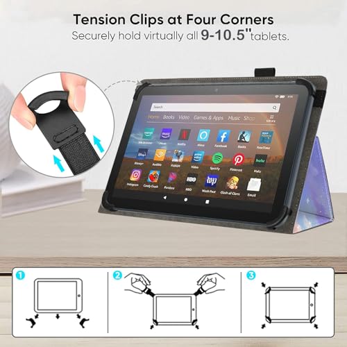 Universal 10 10.1 Inch Android Tablet Case,Slim Folding Stand Cover for All 9"-10.5" Touchscreen Tablet Case with Stylus Pen Holder,Flower 05 - color: Flower 05