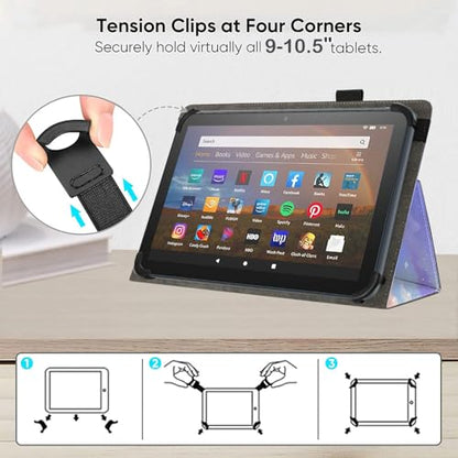Universal 10 10.1 Inch Android Tablet Case,Slim Folding Stand Cover for All 9"-10.5" Touchscreen Tablet Case with Stylus Pen Holder,Flower 05 - color: Flower 05