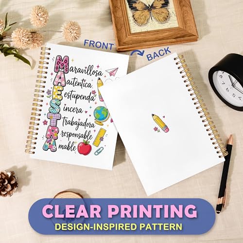 JUDFNCDE Spanish Teacher Maestra Appreciation Gifts,Spanish Educator Supplies Hardcover Notebook Journal 5.5 x 8.3 - color: Spanish Teacher Maestra - --