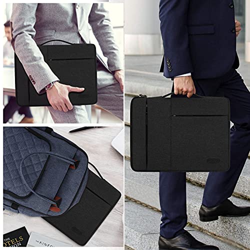 Laptop Sleeve Case 15-15.6 Inch Waterproof Business Computer Carrying Case Portable Handle Briefcase Bag Compatible with 15.6 Inch MacBook Air/Pro 15-15.6 Inch HP Samsung Notebook Black - color: Black, size: 15-15.6 Inch