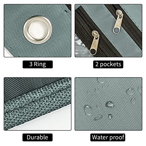 YoeeJob 2 Pack 1 Inch Expandable Zipper Pencil Pouches with Clear Window for 3 Ring Binder, Suitable for School & Office (Grey+Pink) - color: Grey+pink