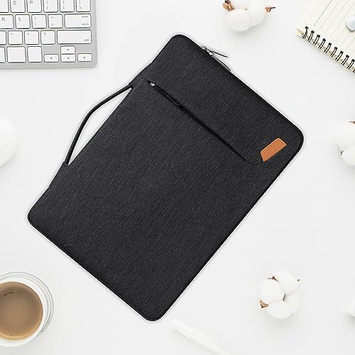 MOSISO 360 Protective Laptop Sleeve Bag, 13-13.3 inch Notebook Compatible with MacBook Air 13.6 M5 M4 M3 M2 M1/Neo/Pro 13/14,HP Dell ASUS Lenovo, Vertical Bag with Bevel Corner & Belt, Black