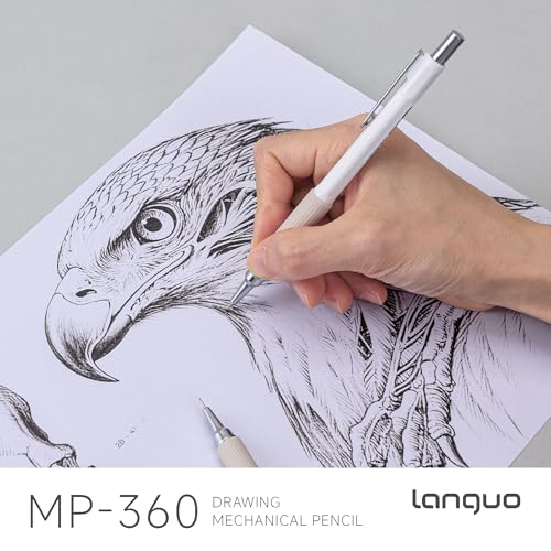 languo 0.3mm Mechanical Pencil Set with Case, 4PCS Drafting Mechanical Pencils Kit – 4 Tubes HB Lead Refills, 3 Erasers, Ideal Pencil Set for Writing & Drawing - style: 0.3mm