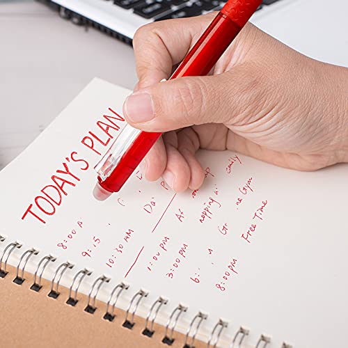 Lineon Erasable Gel Pens, 15 Pack Red Retractable Erasable Pens Clicker, Fine Point, Make Mistakes Disappear, Red Ink for for School & Office - color: 15 Pack Red