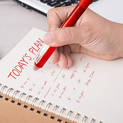 Lineon Erasable Gel Pens, 15 Pack Red Retractable Erasable Pens Clicker, Fine Point, Make Mistakes Disappear, Red Ink for for School & Office - color: 15 Pack Red
