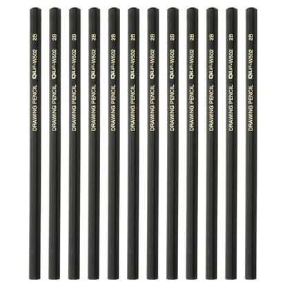 PATIKIL 12Pcs 2B Drawing Pencils for Sketching, Hexagonal Sketch Pencils for Drawing Writing Art Sketching Artists Beginners, Black - style: 2B
