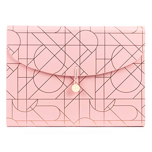 U Brands Modern Pretty Fashion Expandable File Folder, Letter Size, 13 Pockets, Pink - color: Pink