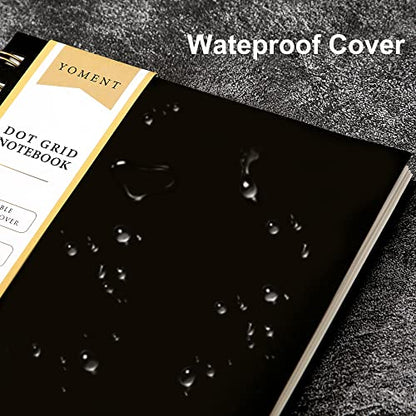 Dot Grid Spiral Notebook A5 Spiral Bullet Dotted Journal 160 Pages Thick Dot Paper Notebooks Plastic Hardcover Spiral Notebook 5x7 Wire Bound Notebooks for Note Taking School Office Supplies,Black - color: Black, style: B - Dotted - A5