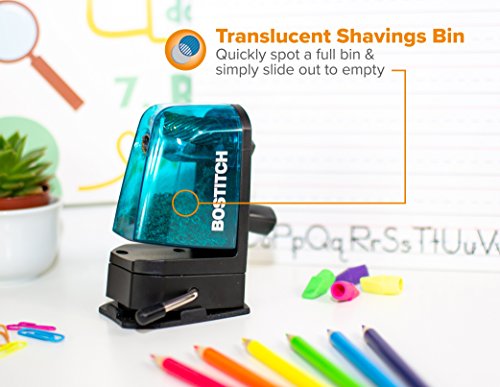 Bostitch Office Multi-Mount Manual Pencil Sharpener, Vacuum Mount or Screw Mount, Blue (MPS2-BLUE) - color: Blue