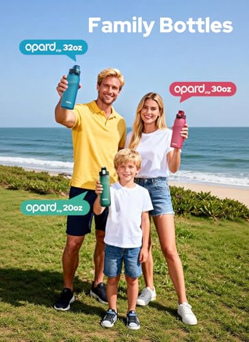 Opard Zip 32oz Plastic Water Bottle Dishwasher Safe, Leakproof Flip-Top Lid, BPA Free Tritan, Wide Mouth Reusable Sports Water Bottle for Gym Hiking Commuting Outdoor Travel and School - color: Clear Cream, style: 32 Ounces