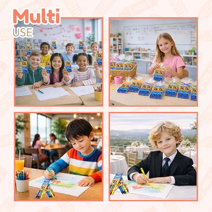 4E's Novelty 144 Boxes of 4 Packs Bulk Crayons for Kids, Non-Toxic Crayons Bulk, Classroom Must Haves, Supplies for Teachers Restaurants Crayon Party Favors Individual Packs - style: 144 of 4-Packs