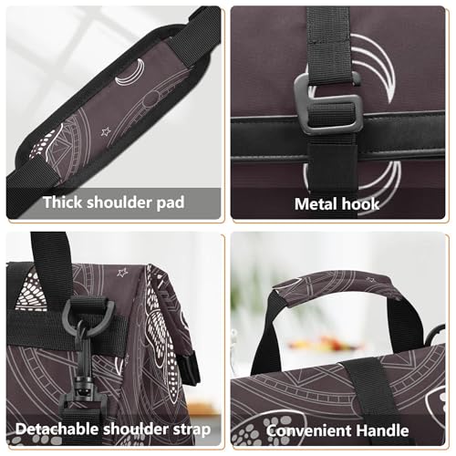 MNSRUU Insulated Lunch Bags Women Men, Skull Butterfly Black Portable Reusable Thermal Meal Tote Cooler Bag Organizer, Adjustable Shoulder Strap, Handle - color: Skulls 168