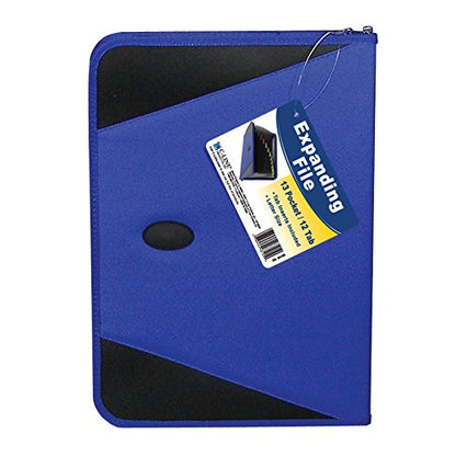 C-Line Expanding File with Zipper Closure, 13-Pocket, Tabbed Dividers, Blue (48105), letter - size: letter