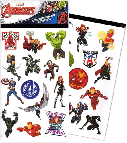 Marvel Avengers Reusable Water Bottle Set - 30 Oz Bundle Plastic Water Bottle with Spout for Home, School, Sports Plus Sticker, and More | Avengers Container