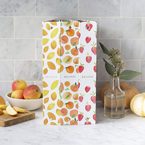 Jot & Mark 8.5"" x 11"" Sturdy 3 Ring Recipe Binder with Spill-Proof Clear | 50 Recipe Cards + 25 Sleeve Protectors + 5 Full-Page Sleeves + 6 Divider Tabs | 8.5x11 3-Ring - color: Lemon Twist, size: 8.5" x 11"