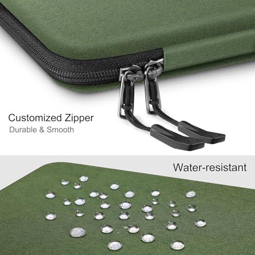FINPAC 14-inch Hard Laptop Sleeve Case Compatible with Acer Chromebook Lenovo, HP, Dell, Acer Laptop Notebook Ultrabook, Water-Resistant Shockproof Computer Bag, Olive - color: Olive, size: 13.5-14-inch Laptop/Notebook