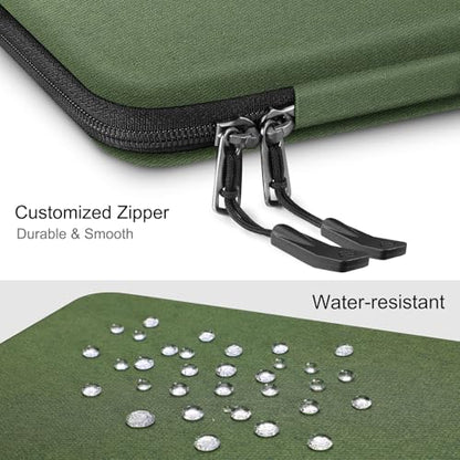 FINPAC 14-inch Hard Laptop Sleeve Case Compatible with Acer Chromebook Lenovo, HP, Dell, Acer Laptop Notebook Ultrabook, Water-Resistant Shockproof Computer Bag, Olive - color: Olive, size: 13.5-14-inch Laptop/Notebook