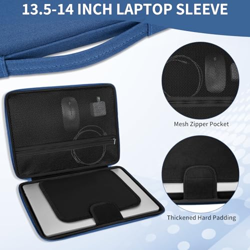 Hard Laptop Sleeve Case for 13.6" MacBook Air, 14" MacBook Pro | Fit MacBook Air M2/M3 A2681 A3113, 14" MacBook Pro M4/M3/M2/M1 Pro/Max A3112 A3401 A3185 A2992 A2918 A2779, Water-Resistant - color: Blue