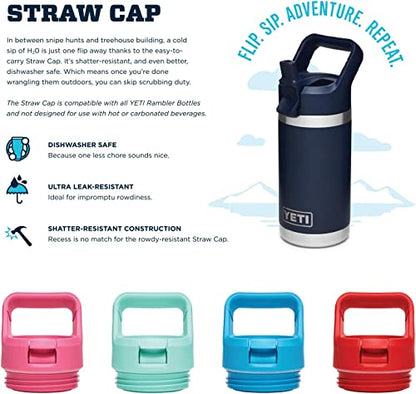 YETI Rambler Jr. 12 oz Kids Bottle, with Straw Cap - color: Seafoam