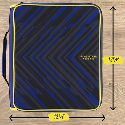 Five Star Zipper Binder 2 Inch O-Rings Case Organiser with Multi-Access and 5-Tab Expanding File Folder, 850 Sheet Capacity, Cosmic Blast (290010M) - color: Cosmic Blast, size: 2 Inch