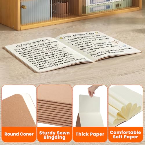 72 Pack A5 Lined Kraft Paper Journals Bulk, Notebooks for Work | A5 Notebook, 8.3" x 5.5" Inch Lined Composition Notebook, College Ruled Journal Notebook for School, 40 Pages / 20 Sheets - color: brown kraft 72 Pcs (One Item)