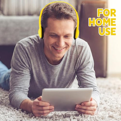 Konohan 30 Pack Headphones Bulk Headphone for School Classroom Student Wired Headphones Adjustable with 3.5 mm Jack for Adults (Yellow) - color: Yellow