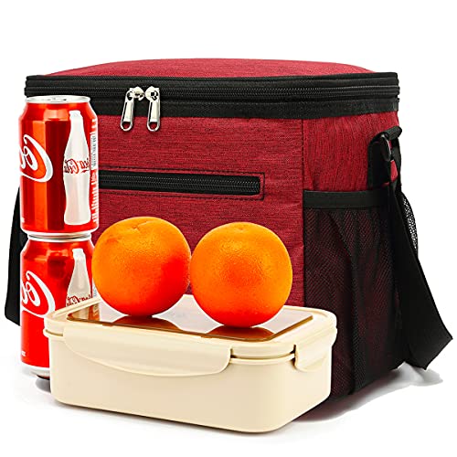 GYEUKHAM Insulated Lunch Bag for Adult/Women/Men, Reusable Large Lunch Box Cooler Soft Leakproof Tote, Thermal Meal Prep Lunch Pail with Adjustable Shoulder Strap for Picnic/School/Travel/Office,Red - color: Deep Red