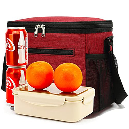 GYEUKHAM Insulated Lunch Bag for Adult/Women/Men, Reusable Large Lunch Box Cooler Soft Leakproof Tote, Thermal Meal Prep Lunch Pail with Adjustable Shoulder Strap for Picnic/School/Travel/Office,Red - color: Deep Red