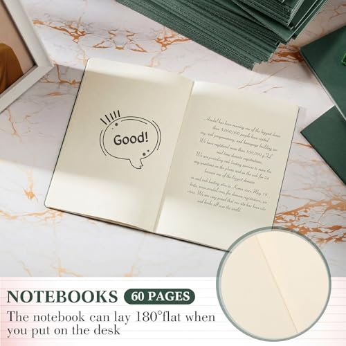 Mimorou 100 Pcs Journals Notebooks Bulk - Kraft Softcover A5 Small Notebooks 5.5 Inch x 8.3 Inch Notepads with 60 Page 30 Sheet for Writing Sketch Travel Office Supplies (Green,Unlined) - color: Green, style: Unlined