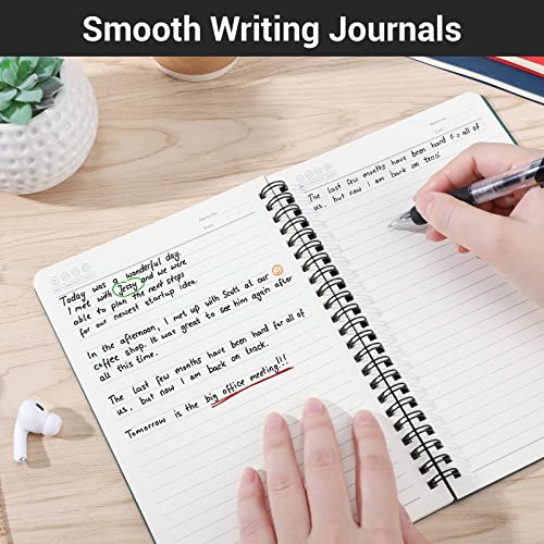 EUSOAR Spiral Lined Notebook, A5 3packs 5.5"X8.3" 120 Pages Lined Travel Writing Notebooks Journal, Memo Notepad Sketchbook, Students College Office Business Subject Diary Ruled Book Journal-3 Colors - color: Red, Green and Royal Blue, size: 3 Packs