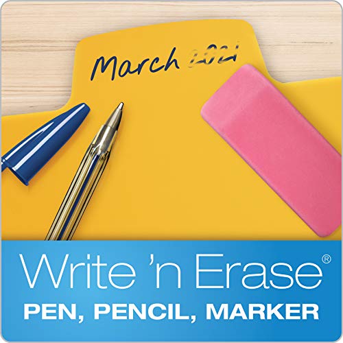 Oxford Write & Erase Plastic Binder Dividers, 8 Tab, Slash Pocket, Write On Tabs, Erase Ballpoint Pen, Marker, Pencil, Asstd. Colors, 3 Sets (89993)