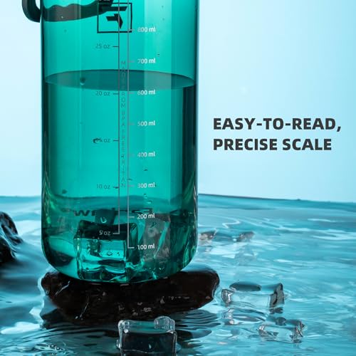 Fanhaw 32 oz Clear BPA-Free Tritan Water Bottle with Fast-Flow Spout Lid, BPA-Free & Leak-Proof Wide-Mouth Reusable Bottle for Gym, School & Office, Back to School Essentials (Dark Green) - color: Dark Green, style: 32 Ounces