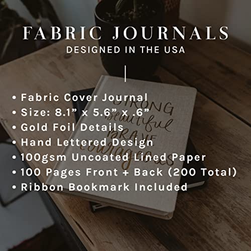 Sweet Water Decor Dream Plan Do Motivational Journal - Grey Fabric Journal with Rose Gold Details and Ribbon Bookmark - Motivational Notebook Inspirational Lined Journal for Work and School - style: Dream Plan Do