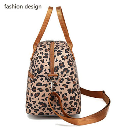 FlowFly Insulated Lunch Bag With Shoulder Strap for Women, Men, and Kids, Large and Reusable, Handle, Freezable Work and School Travel Tote and Meal Prep Organizer,Leapard - color: Leopard