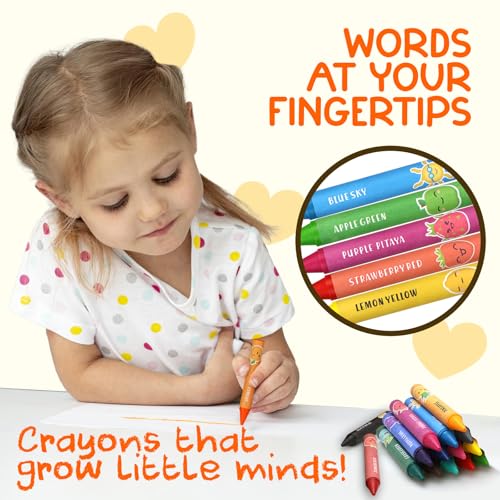 TinyGeeks Jumbo Crayons (16 Colors) – Non-Toxic, Washable, Easy-to-Hold Art Supplies for Toddlers and Kids – Perfect for Travel, Learning, and Creative Play