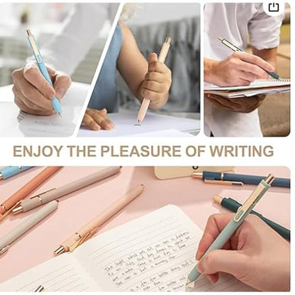 9PCS Extra Fine Point Pens 0.18mm 0.28mm 0.38mm Gel Pen Set Smooth Writing Black Ink, Quick-Dry Long Lasting Retractable Ballpoint School & Office Supplies for Drawing Writing Planner, 3 Colors