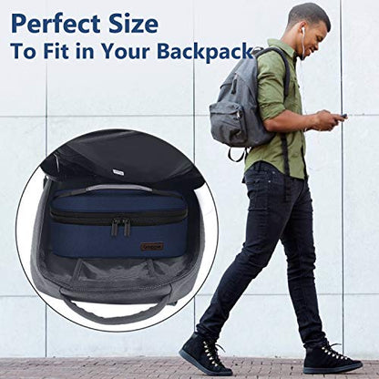 Gloppie Mini Lunchbox Small Lunch Bag for Men Women Insulated Lunch Box Thermal Lunch Boxes Adult Portable Cooler Bags Reusable Snack Bag, Blue - color: Twill Blue