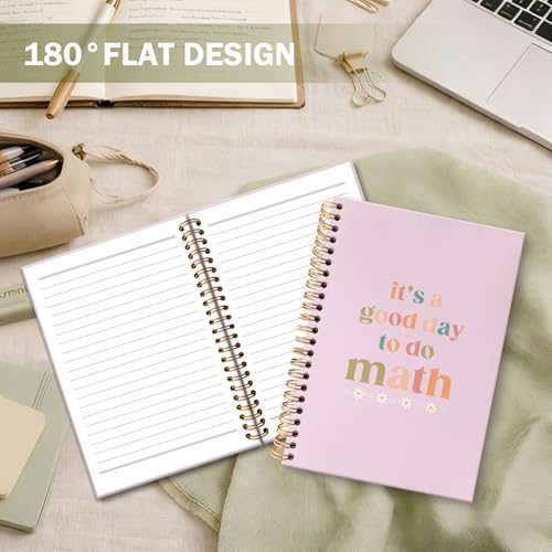 Boho Math Teacher Gift Spiral Notebook Journal, It's a Good Day to Do Math Pink Journal for Notes Planning, Preppy Gift for Teachers Coworkers Students, 5.5 x 8.3 Inch - color: Math teacher