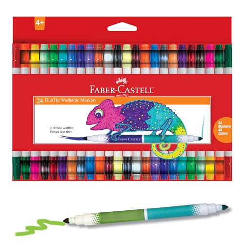 Faber-Castell DuoTip Washable Markers - 24 Markers, 48 Colors - style: 24 Markers (48 Colors)